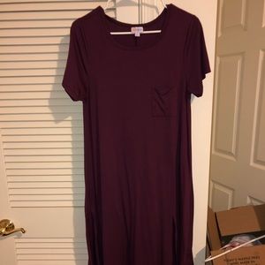 Solid small maroon lularoe Carly